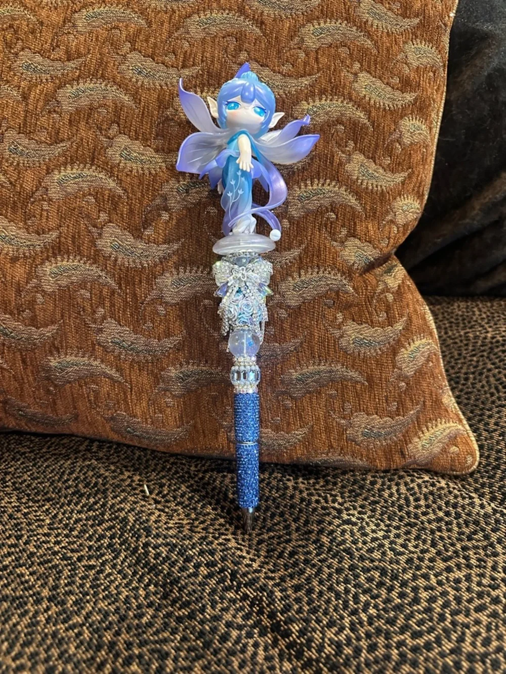 Gorgeous Hand Crafted Pen with an Authentic Suri Fairy as the Focal